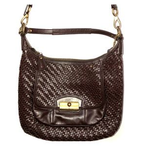 *SOLD* Coach KRISTIN Woven Leather Hobo Bag, Brown
